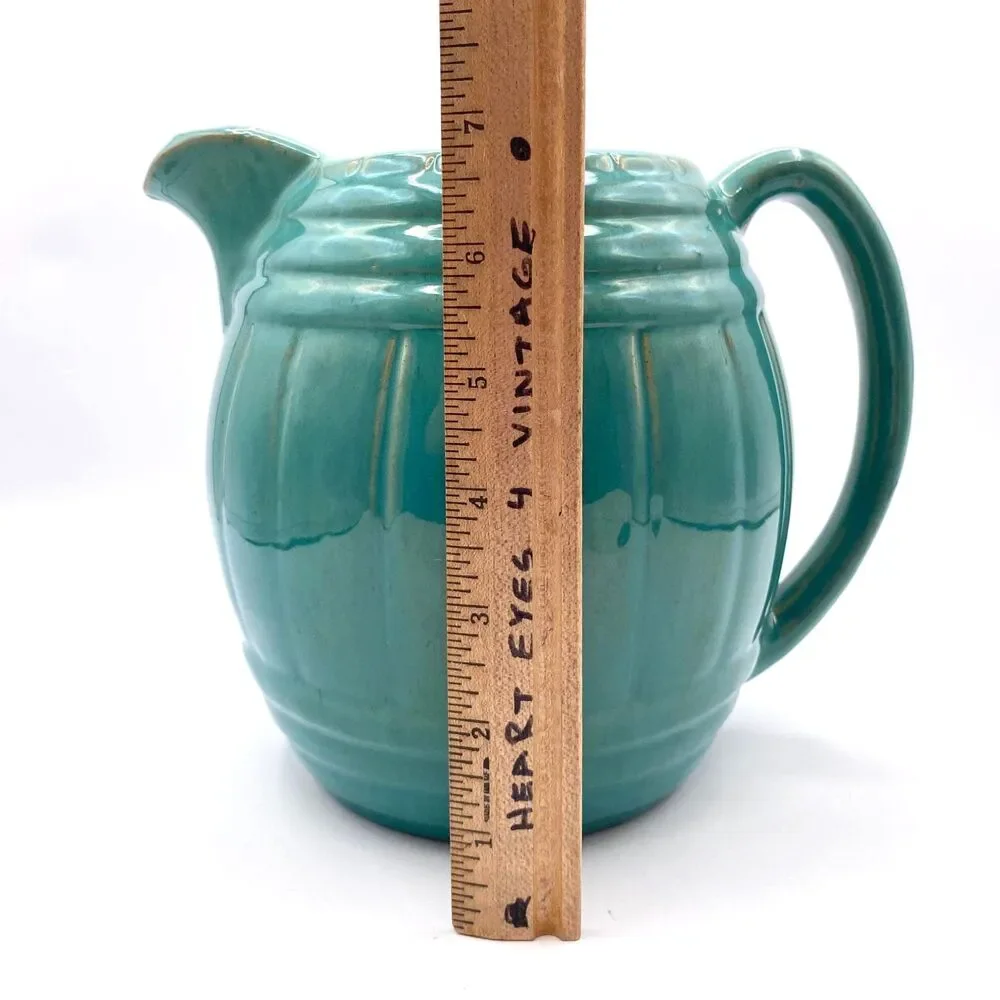 Vintage Turquoise Barrel Shaped Pitcher